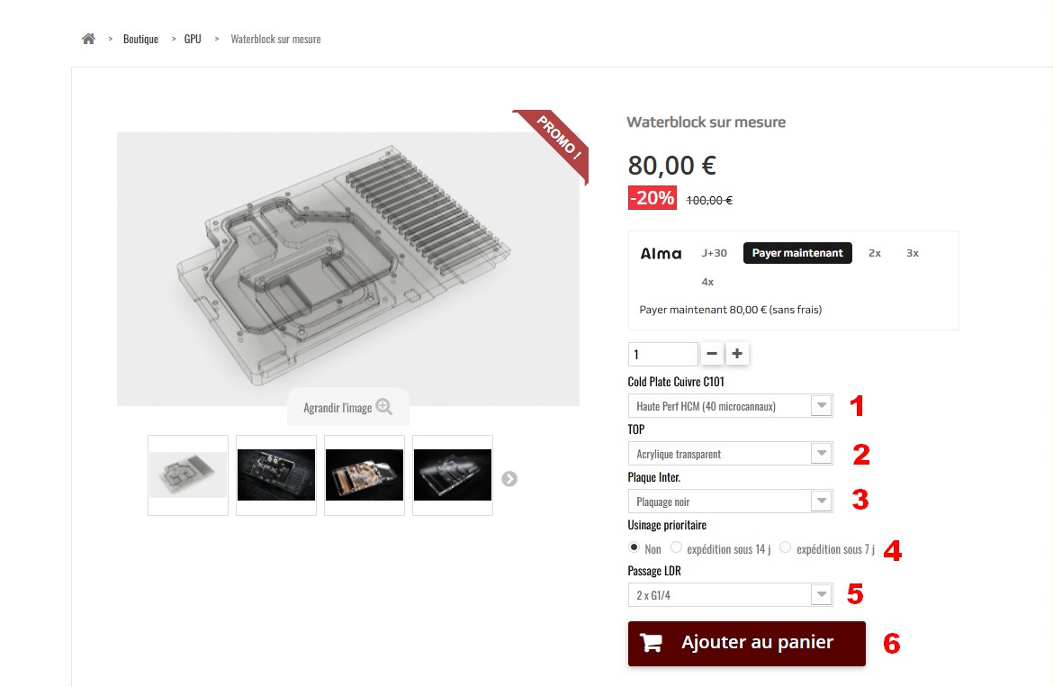 waterblock et watercooling custom made