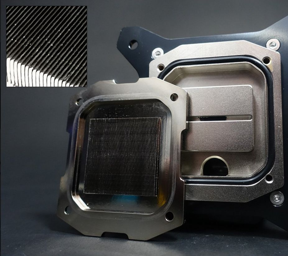 Coldplate micro-canaux en cuivre pour dissipation thermique haute densité – HYBRID COOLING MODDING